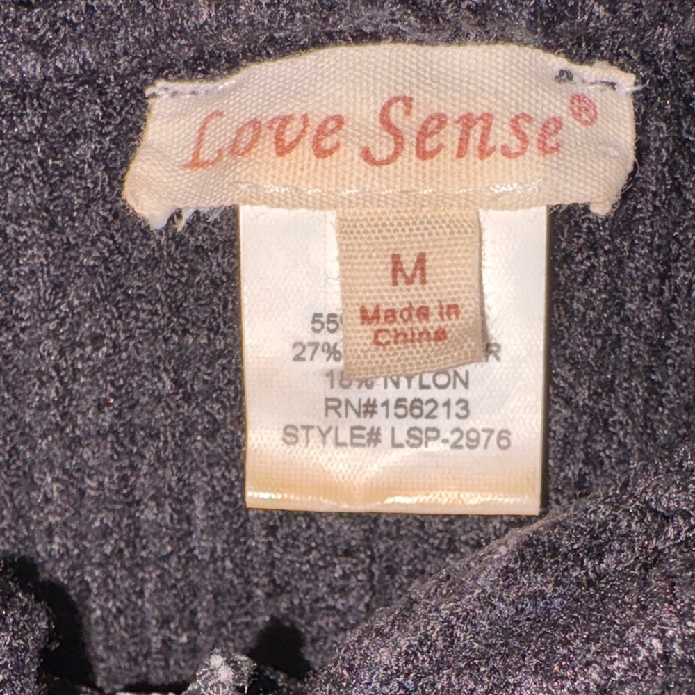 Love Sense Black Fringe Hoodie Bodysuit with Belt Size M Thick Stretchy - Picture 2 of 6